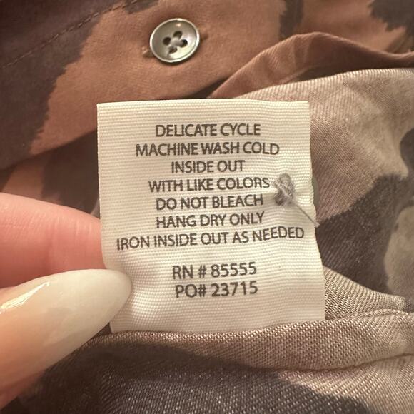 Pistola brown & black animal print button down top size XS - Picture 9 of 14